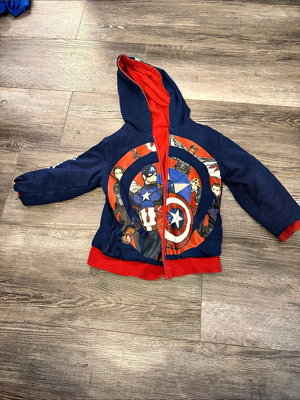 Marvel Reversible Team Captain America Team Iron Man Full Zip Hoodie Reversible